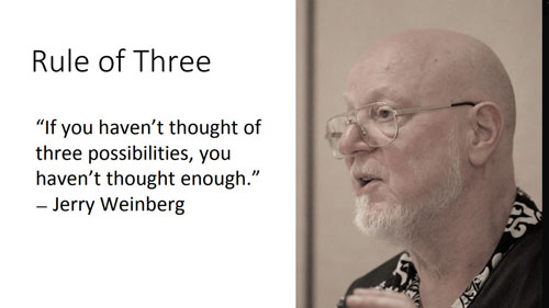 Weinberg's Rule of Three